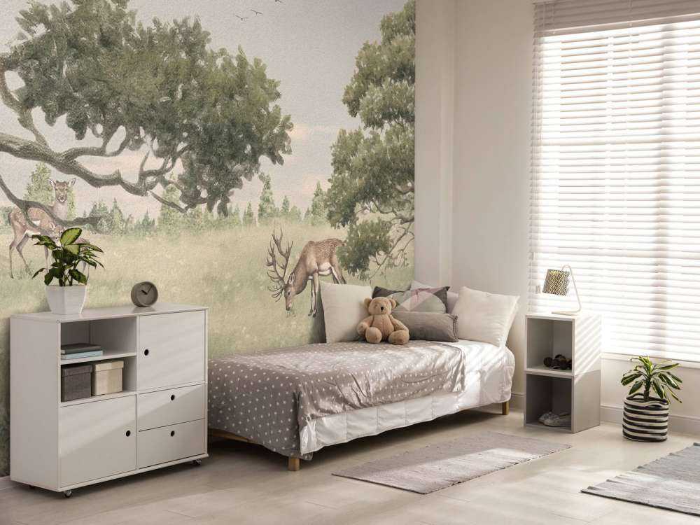 Paisaje con animales en beige