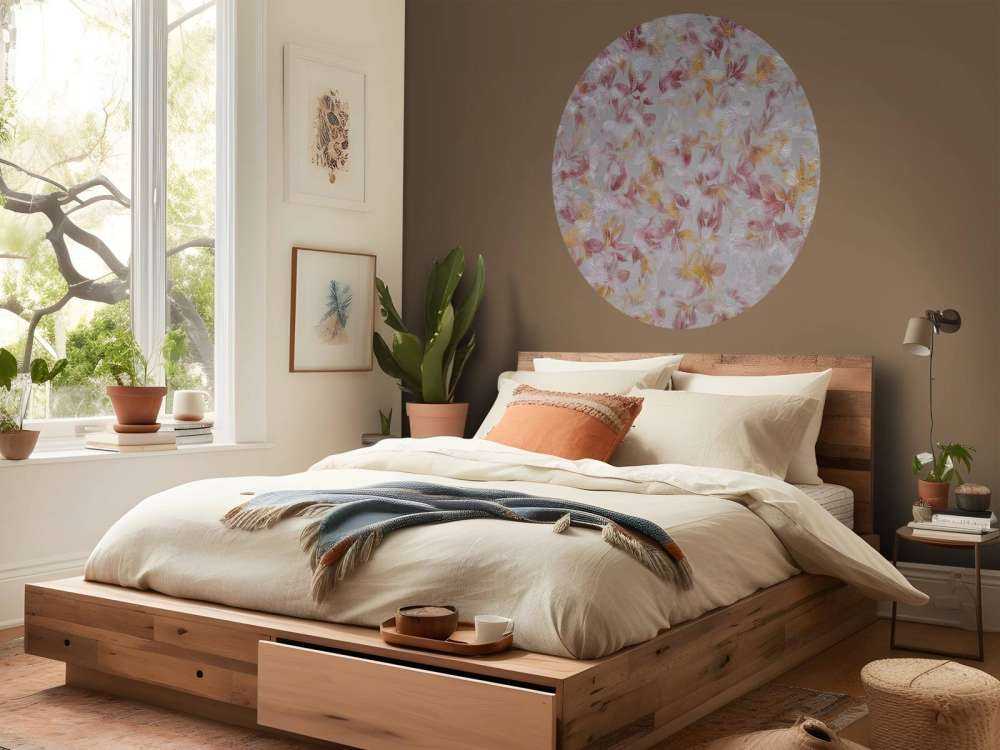 Flores sobre fondo gris