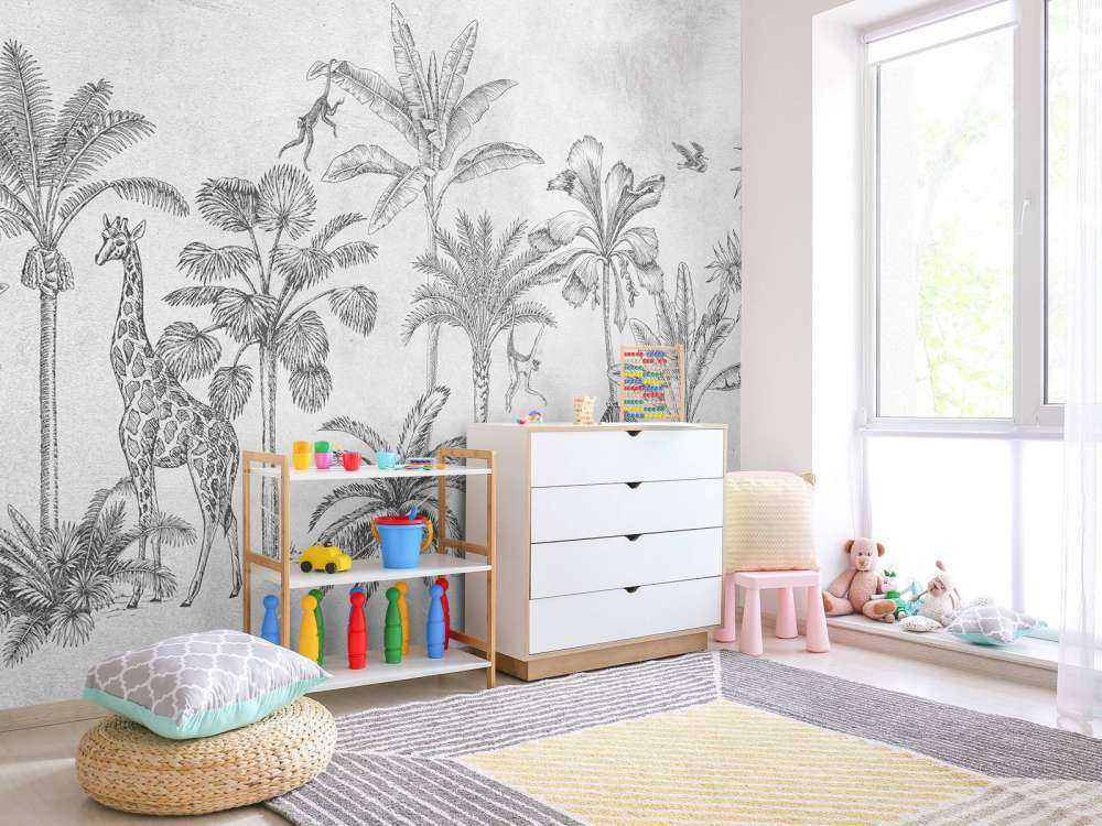 Animal tropical de la selva gris