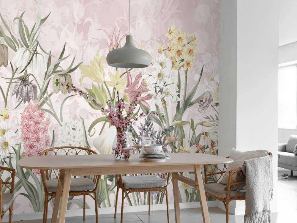 Flores de Primavera - Rosa Pétalo Pastel