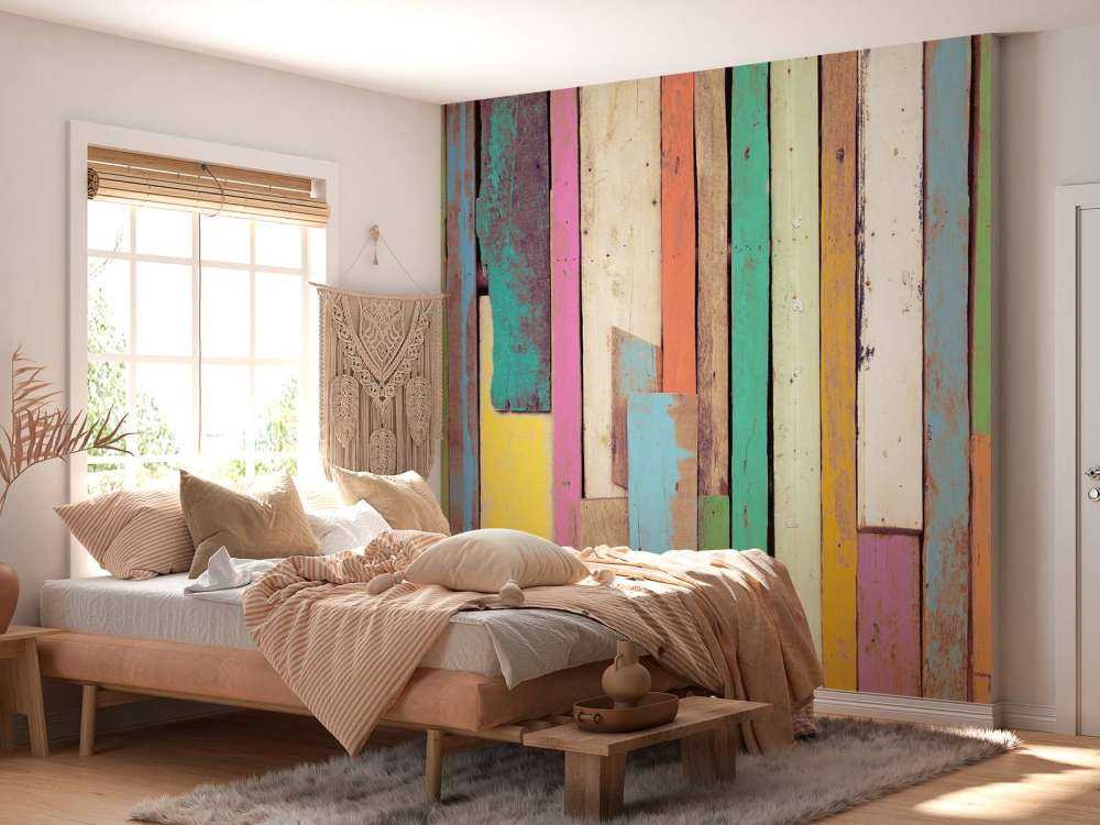 Trozos de madera de colores