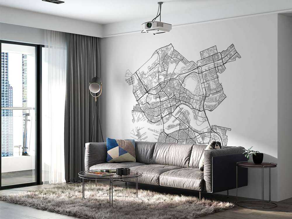 Mapa de Rotterdam, blanco
