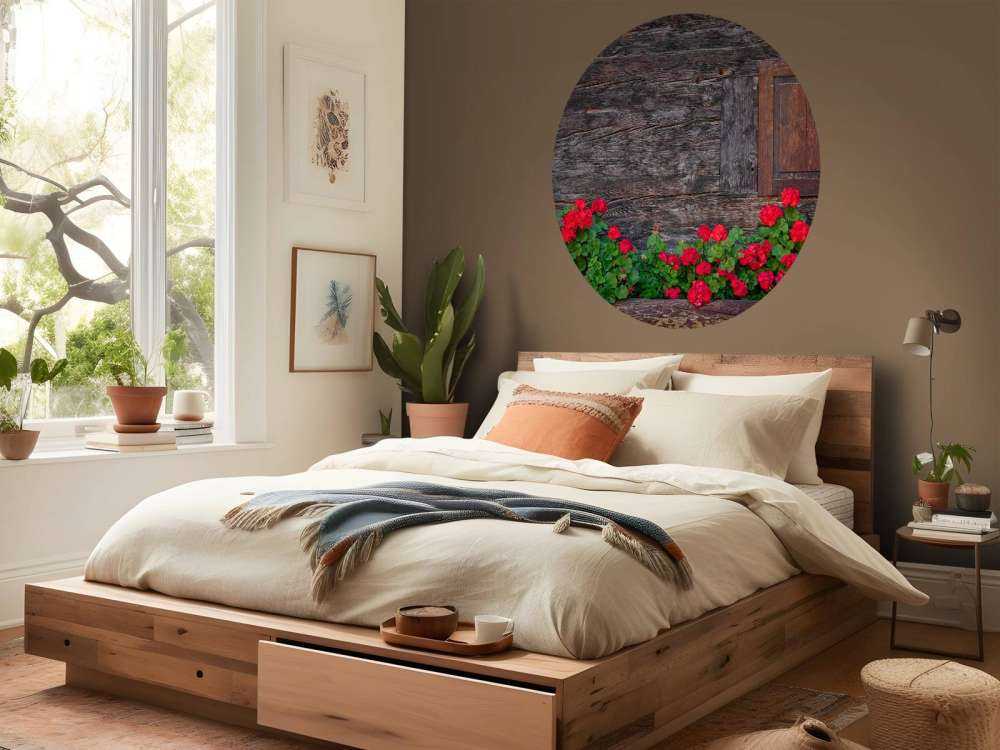 Madera vieja con flores