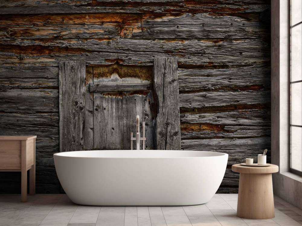 Madera oscura con puerta
