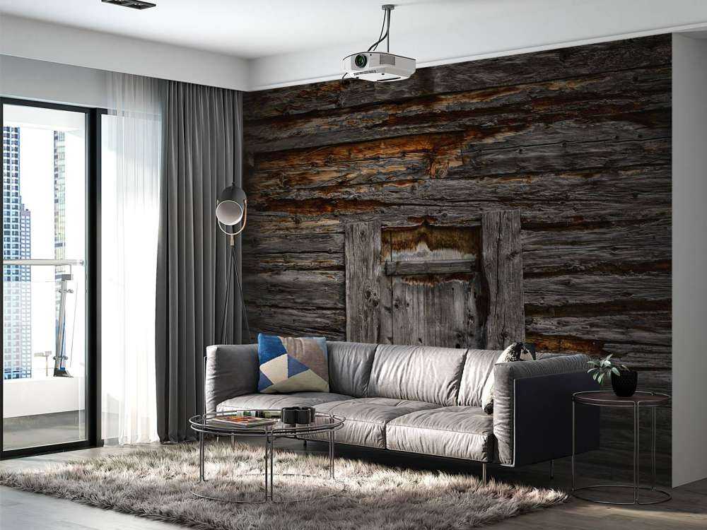 Madera oscura con puerta