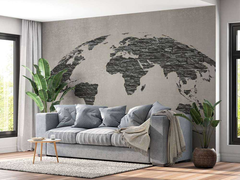 Mapa del mundo piedras oscuras