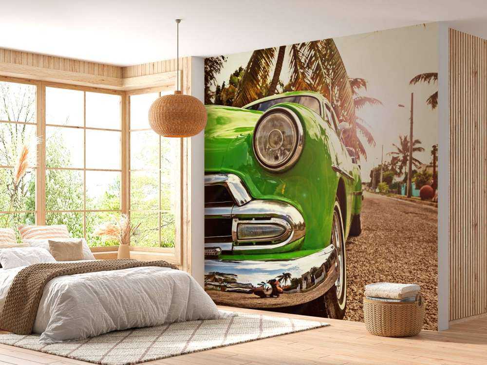 Coche clásico verde
