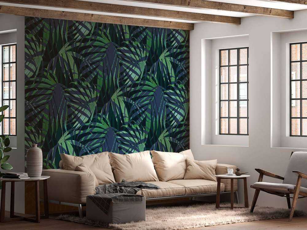 Hojas de palmera verdes