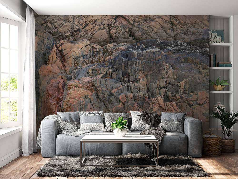 Primer plano de la pared de roca