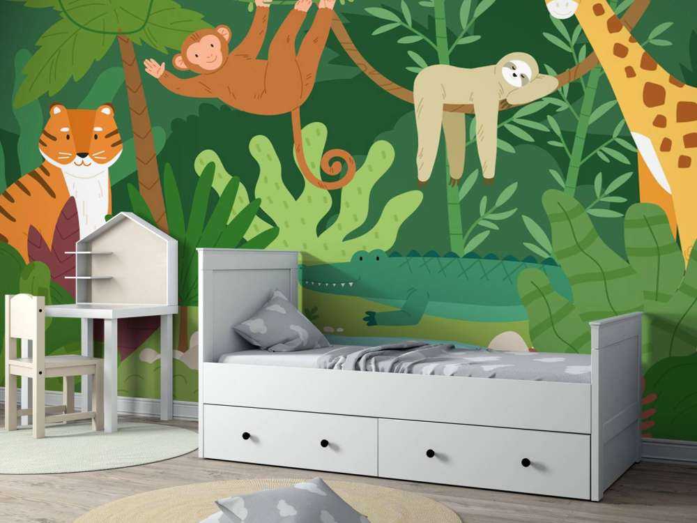 Animales de la selva felices