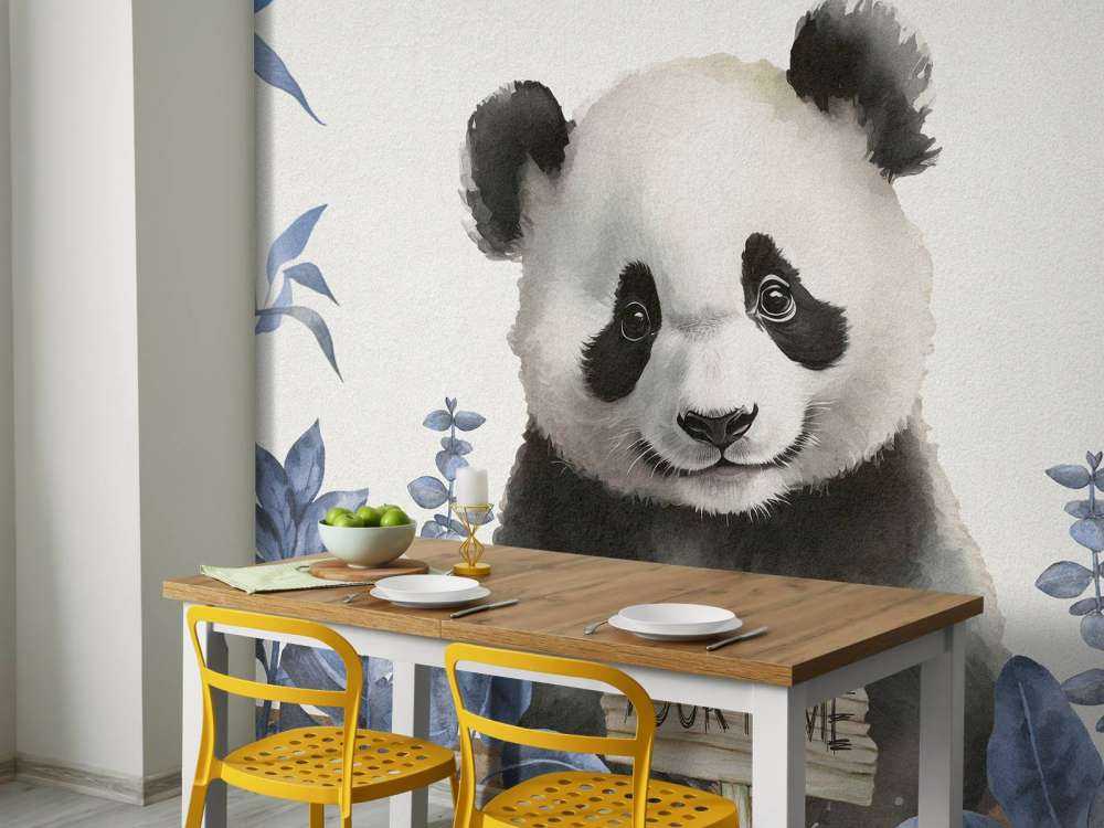 Panda bebé en la selva azul