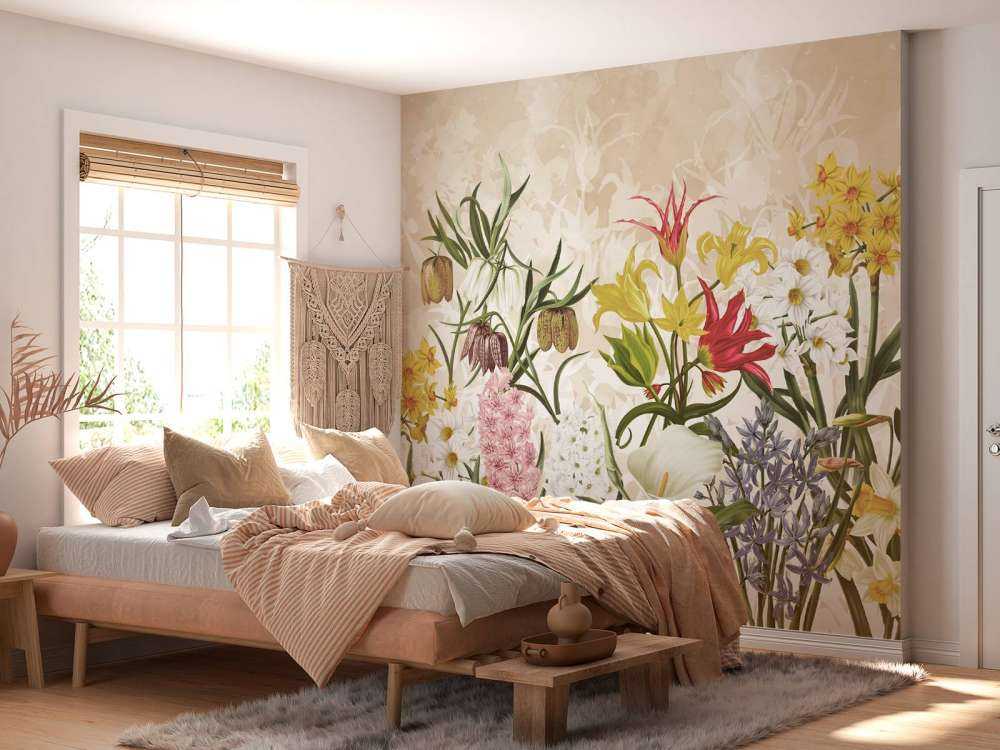 Flores de Primavera - Beige Miel Cálido