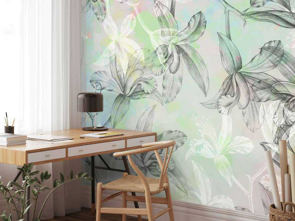 Armonía de Orquídeas en Acuarela