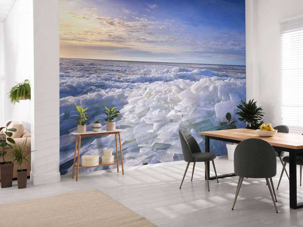 Hielo triturado en el Ijsselmeer