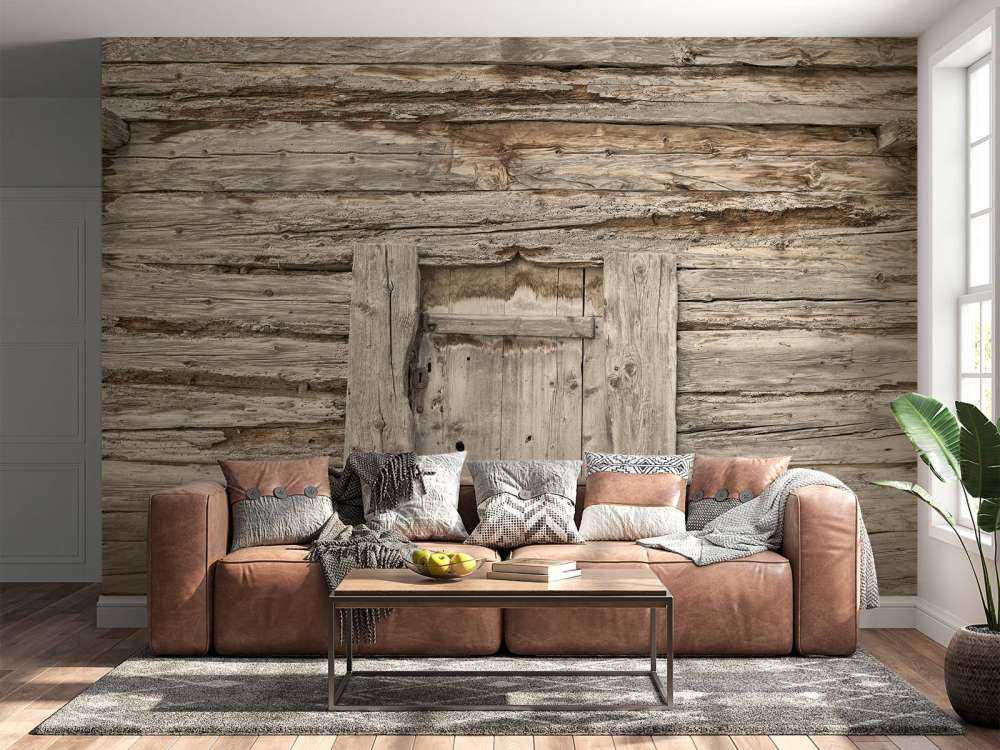 Estantes beige con puerta