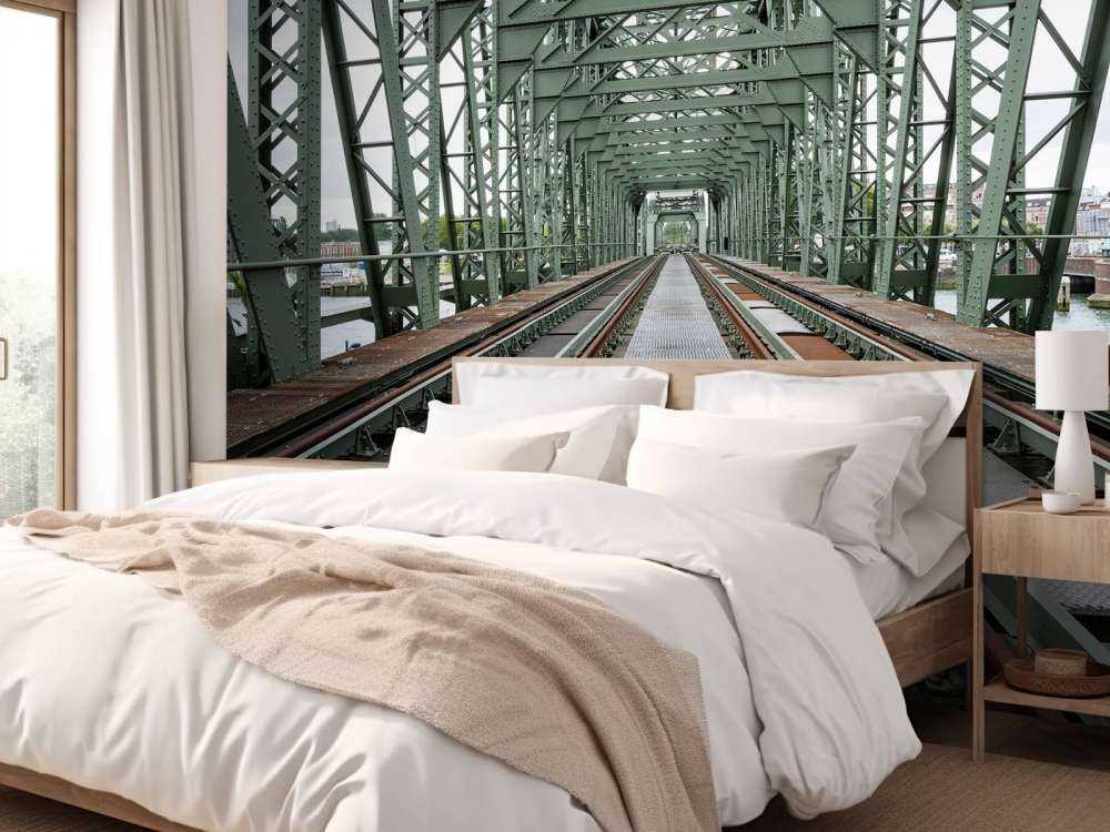 Puente ferroviario monumental De Hef en Rotterdam  