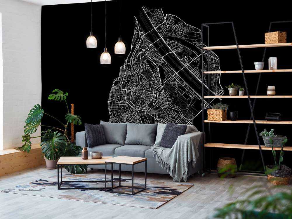 Mapa Centro de Viena, negro