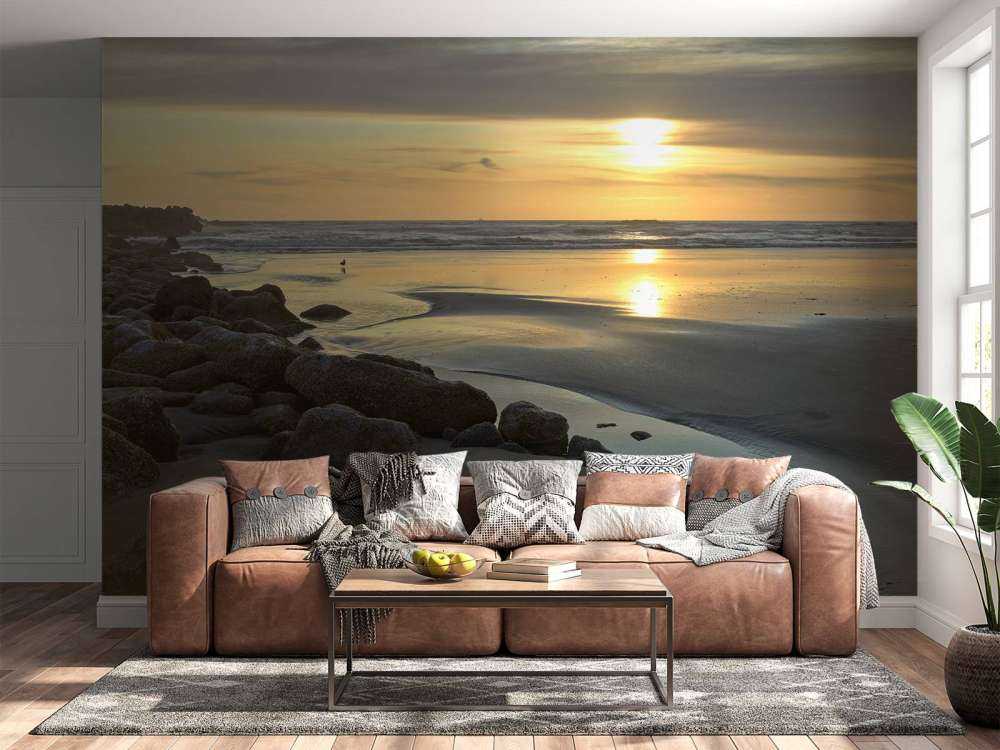 Puesta de sol en una playa