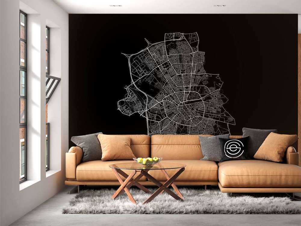 Mapa de Eindhoven, negro