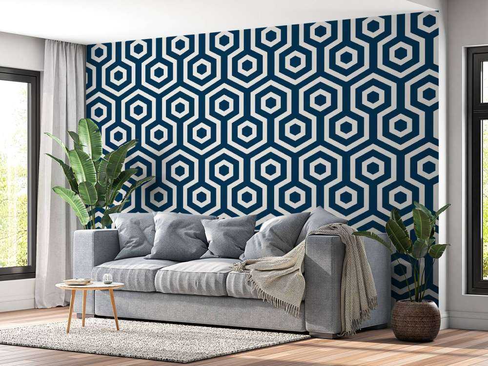 Hexágonos azul oscuro