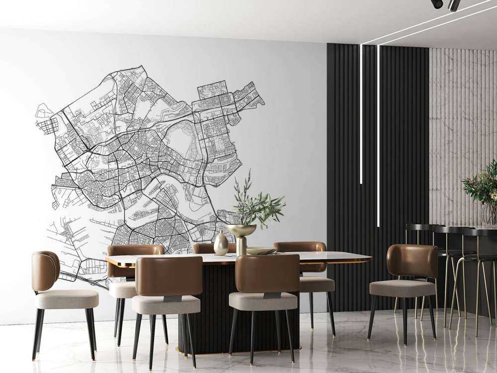 Mapa de Rotterdam, blanco