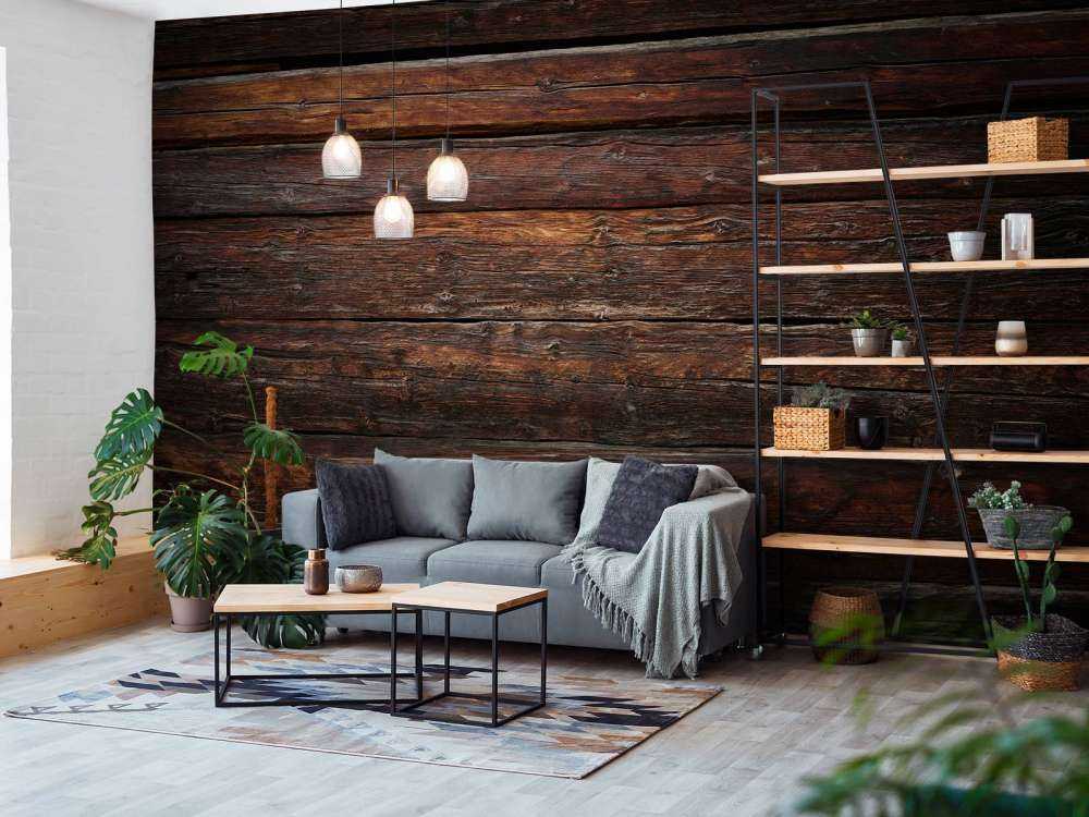 Pared de madera oscura