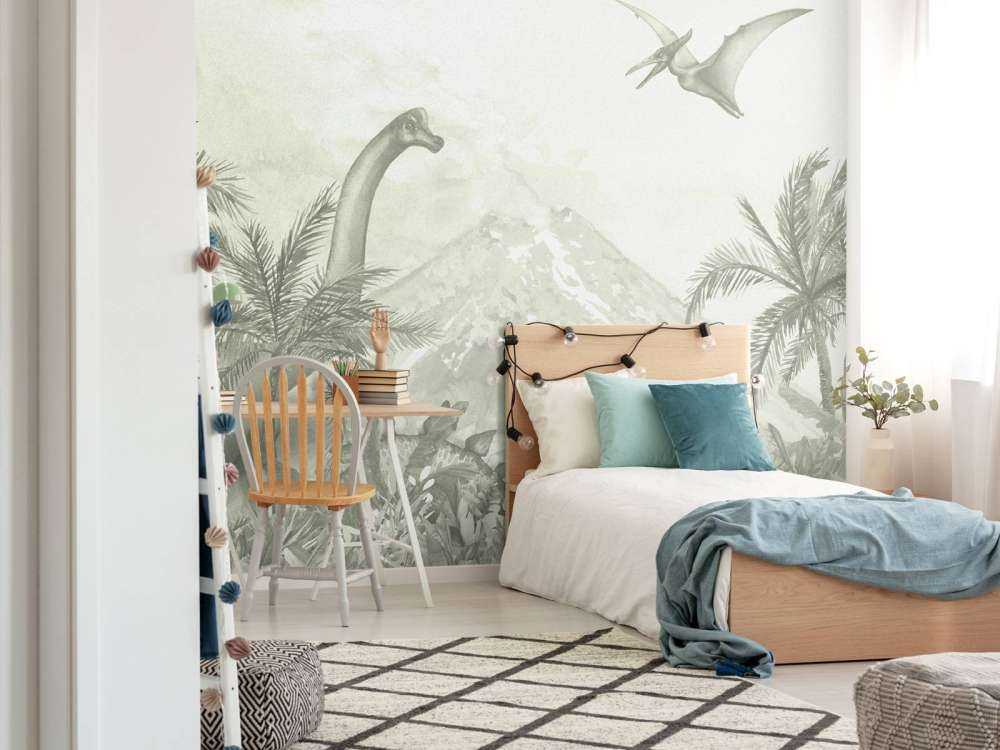 Varios dinosaurios en verde