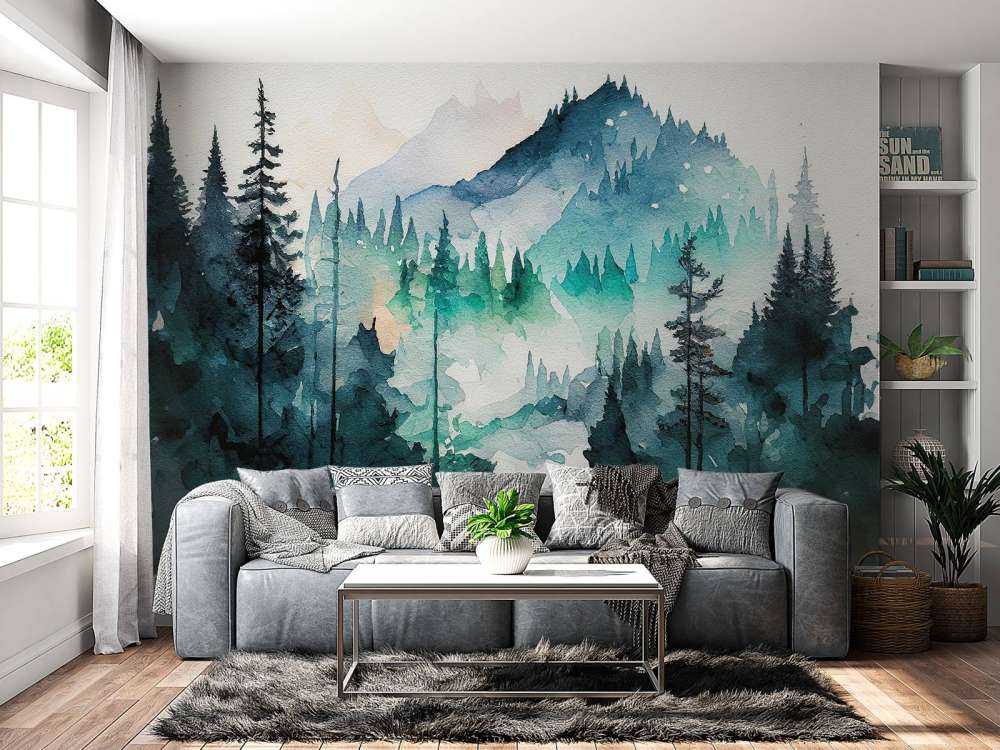 Bosque en acuarela