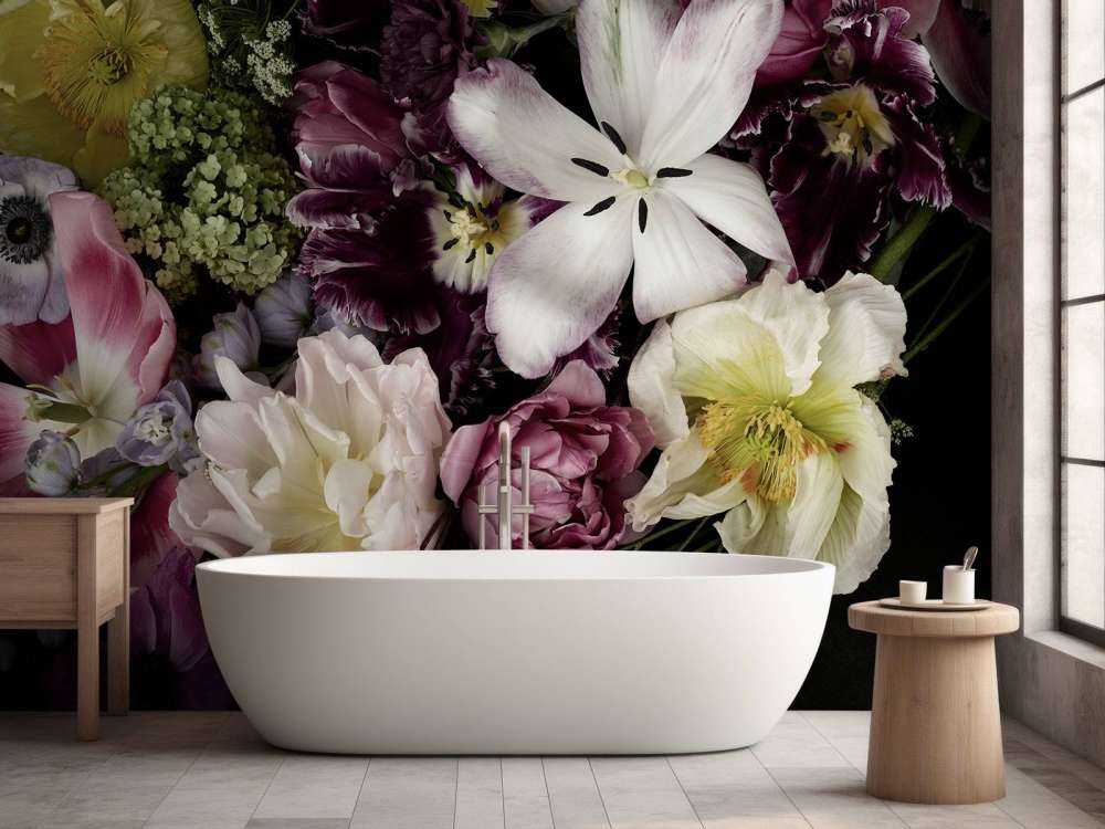 Flores de colores oscuros