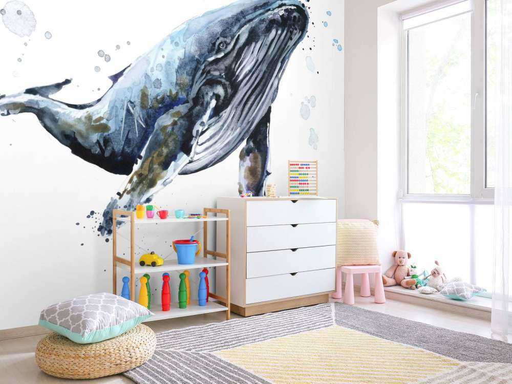 Ballena jorobada de acuarela