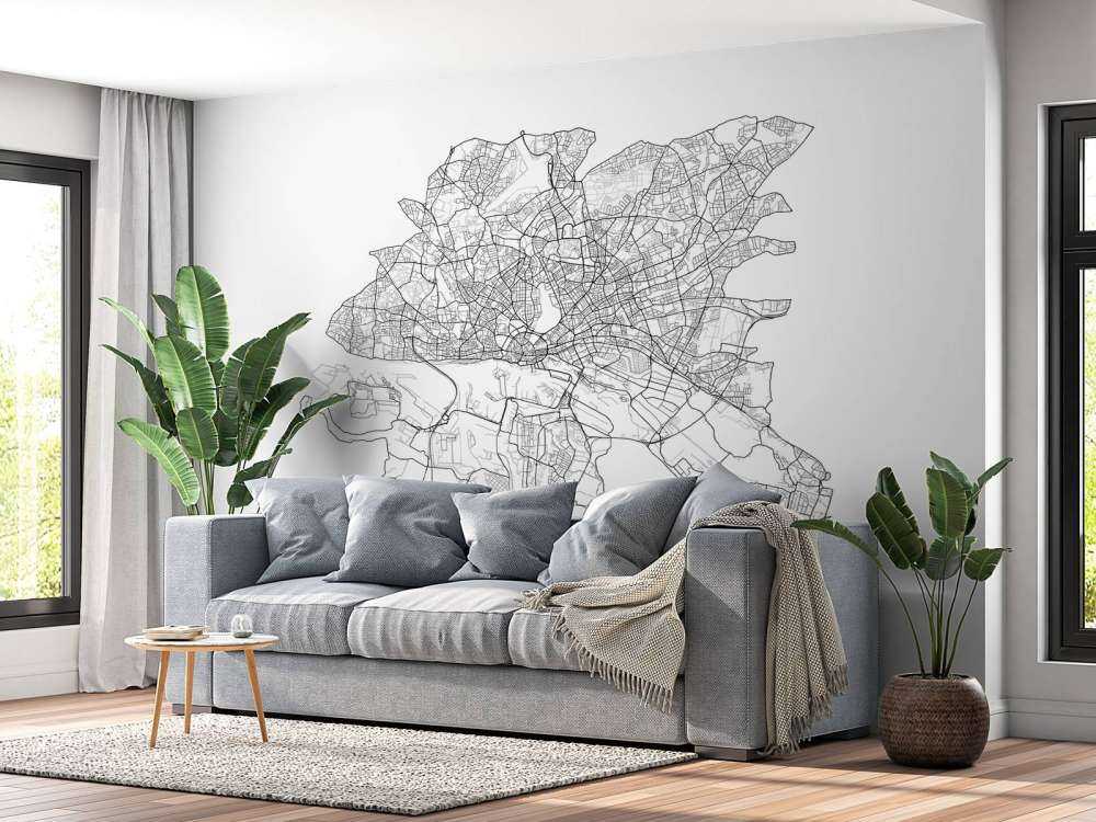 Mapa de Hamburgo, blanco