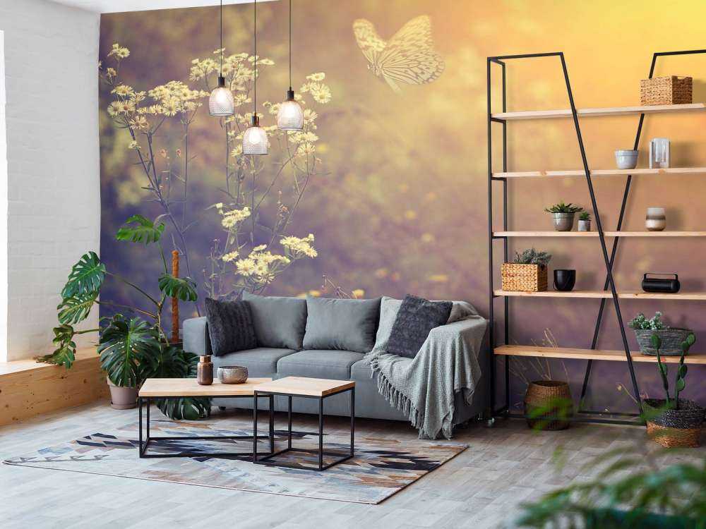 Mariposa con flores