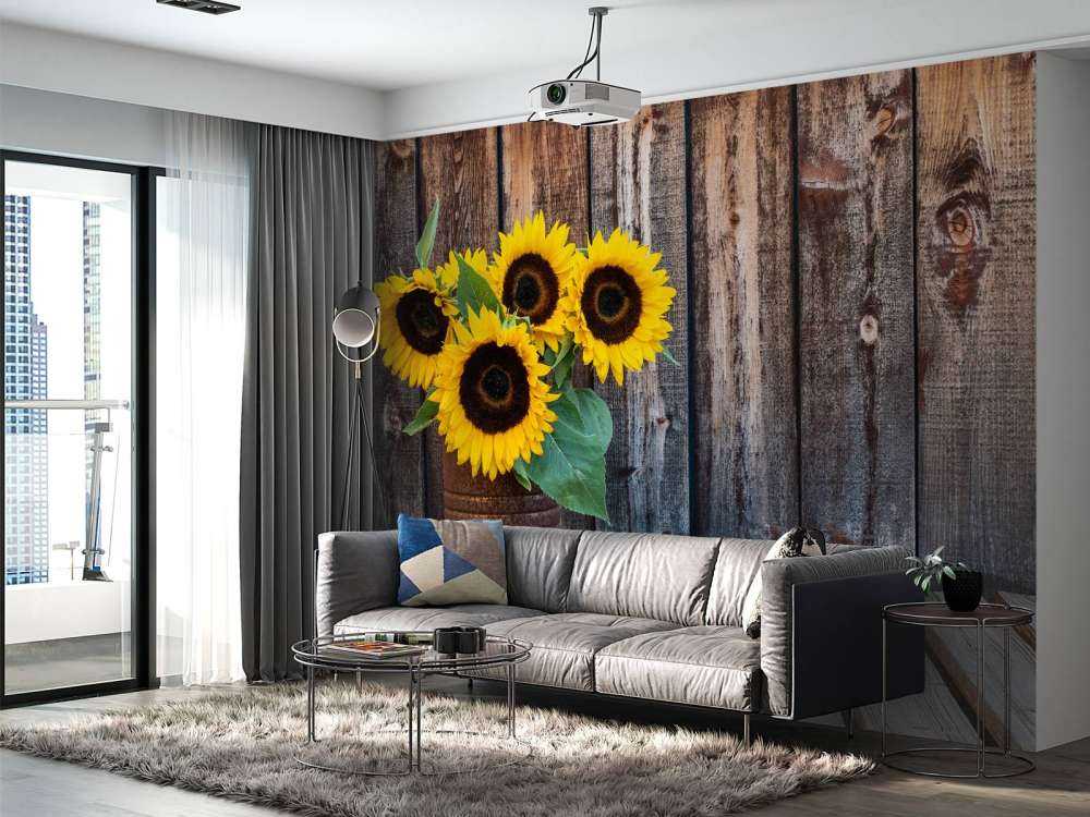 Jarrón con girasoles