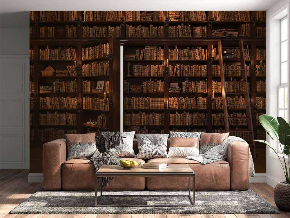 Biblioteca secreta con puerta oculta