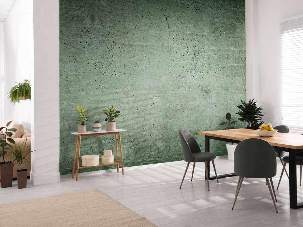Muro de hormigón verde