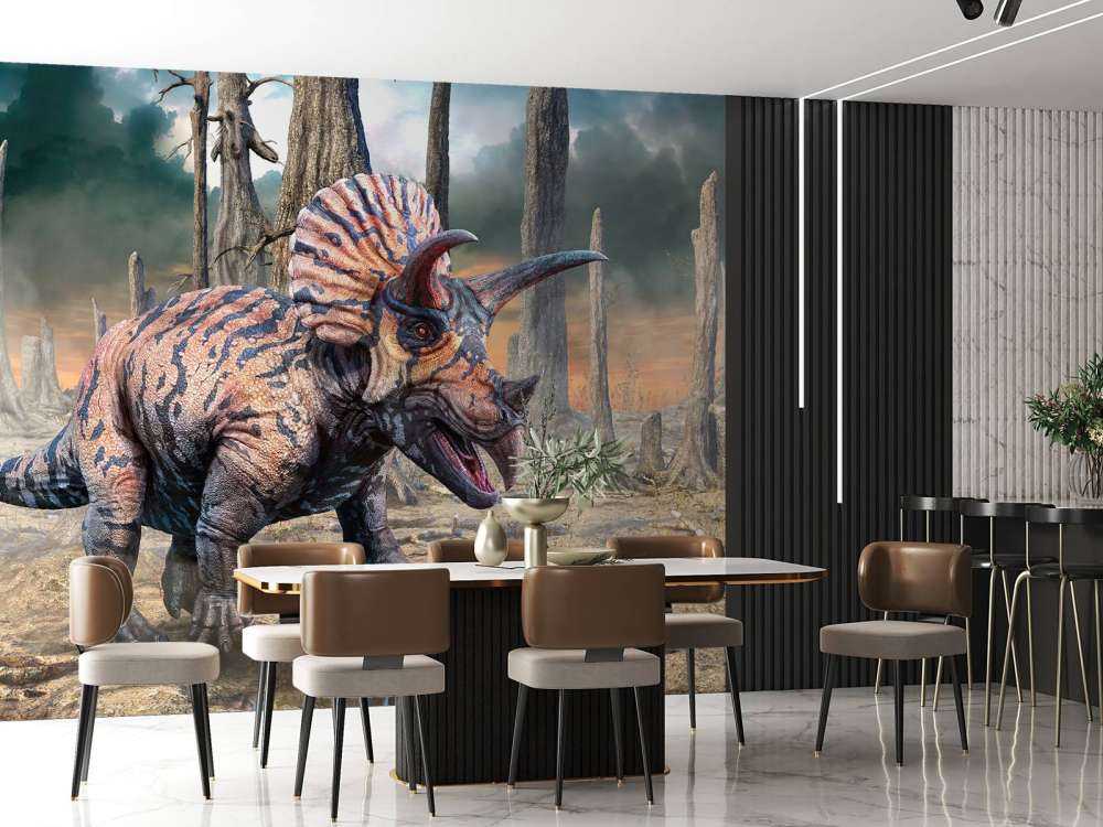 Torosaurus en una zona desierta