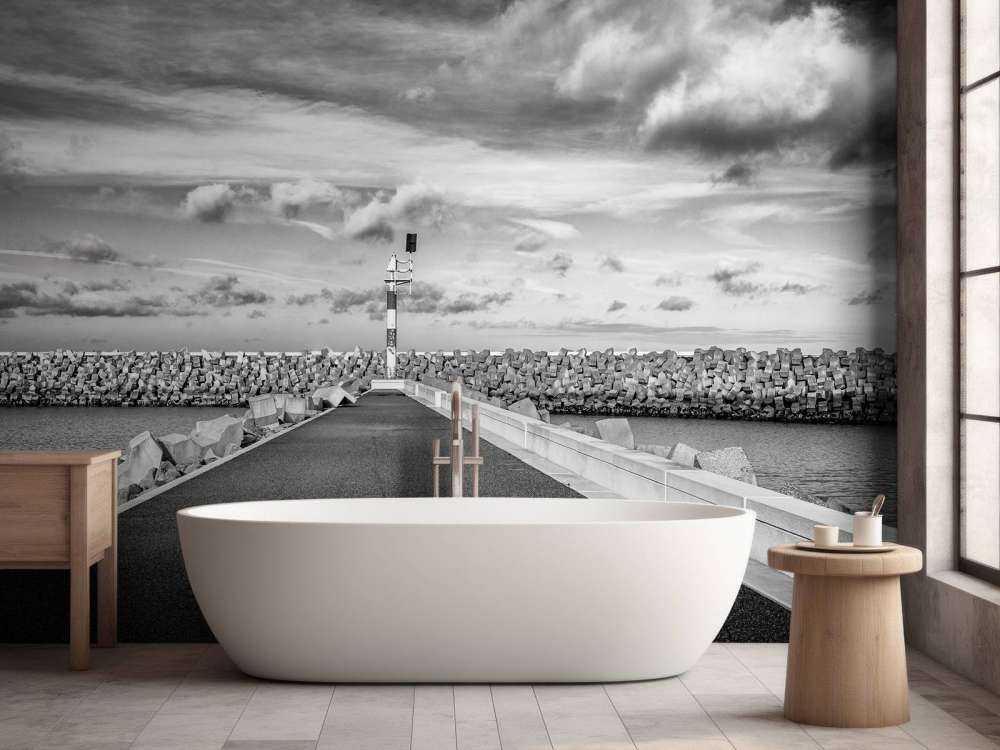 Muro del muelle del puerto deportivo de Cadzand Bad 