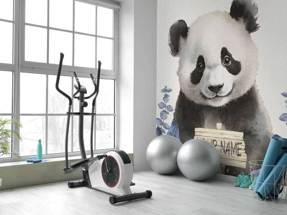 Panda bebé en la selva azul