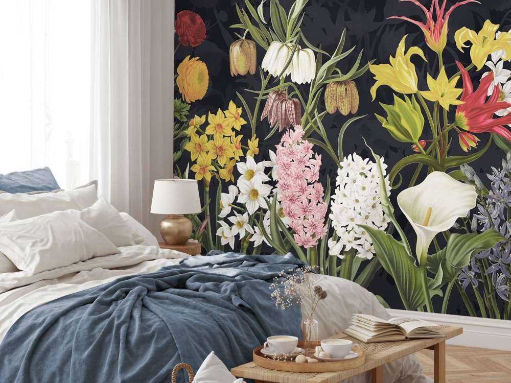 Flores de Primavera - Gris Escarcha Plateado