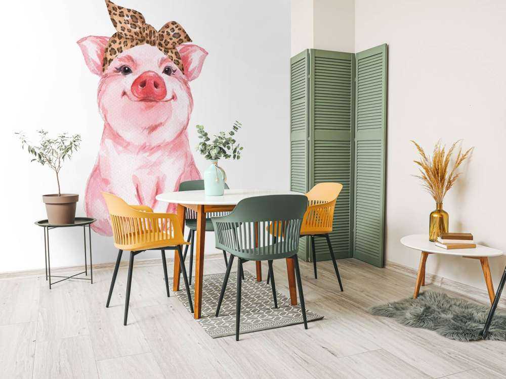 Divertido cerdito con pañuelo