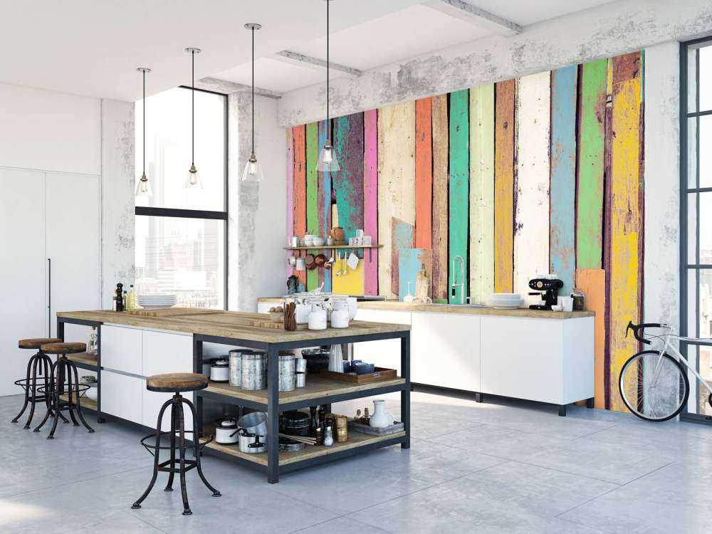 Trozos de madera de colores