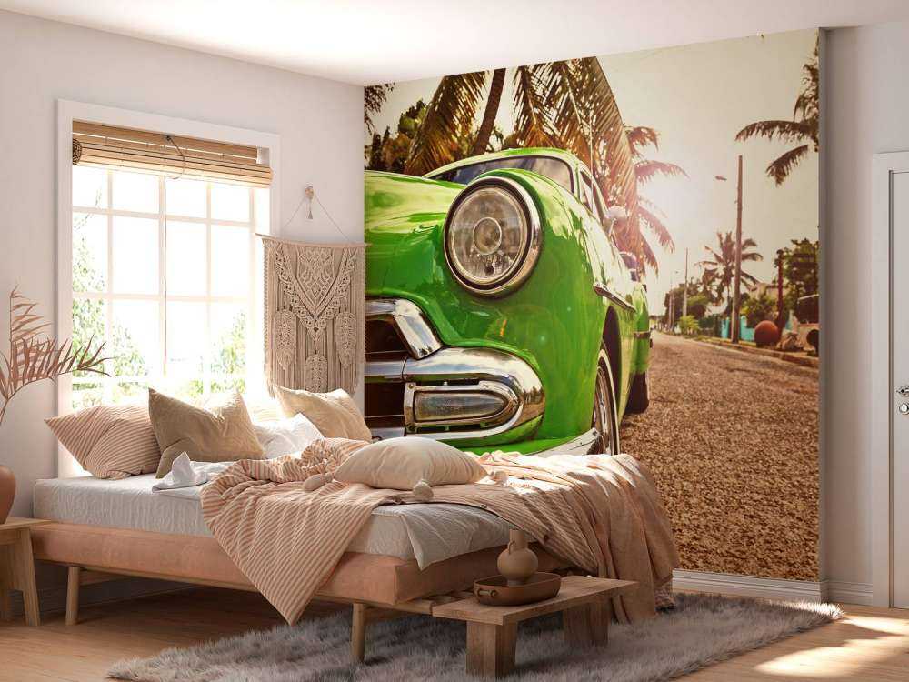 Coche clásico verde