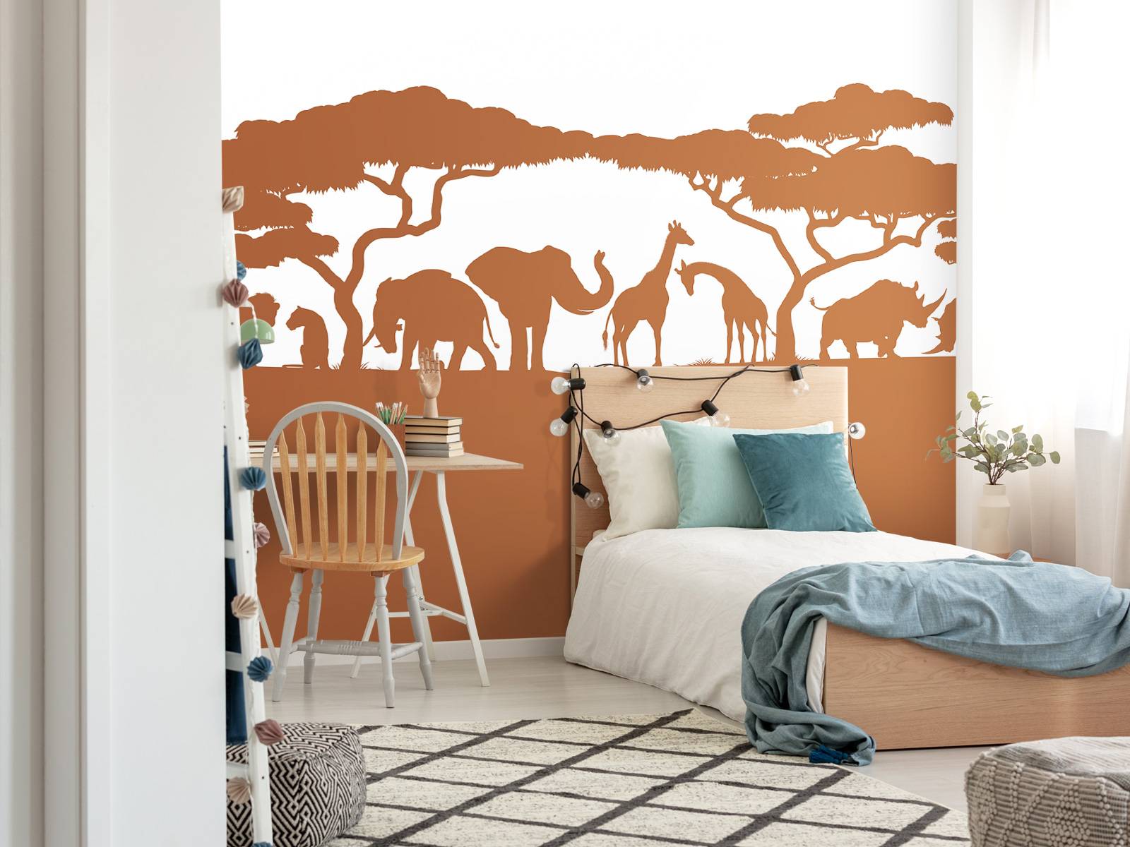 Calcomanía De Pared De Safari – Siluetas De Animales Africanos Para Decoración Infantil O Salón