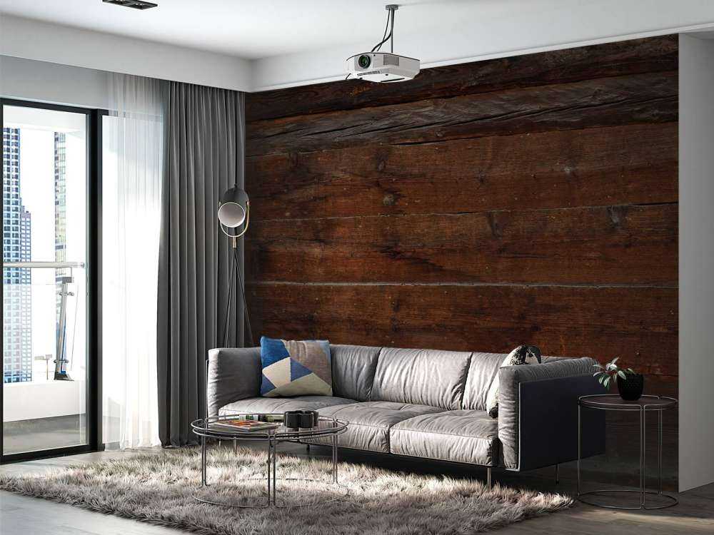 Varias tablas de madera oscura