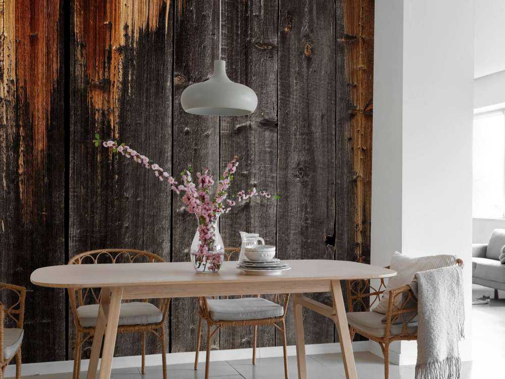 Madera negra quemada