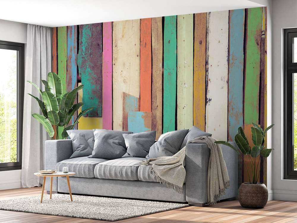 Trozos de madera de colores