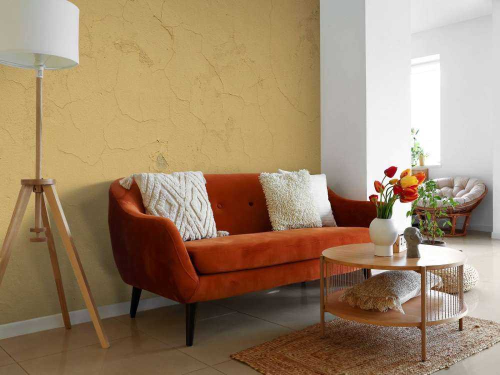 Pared con pintura agrietada