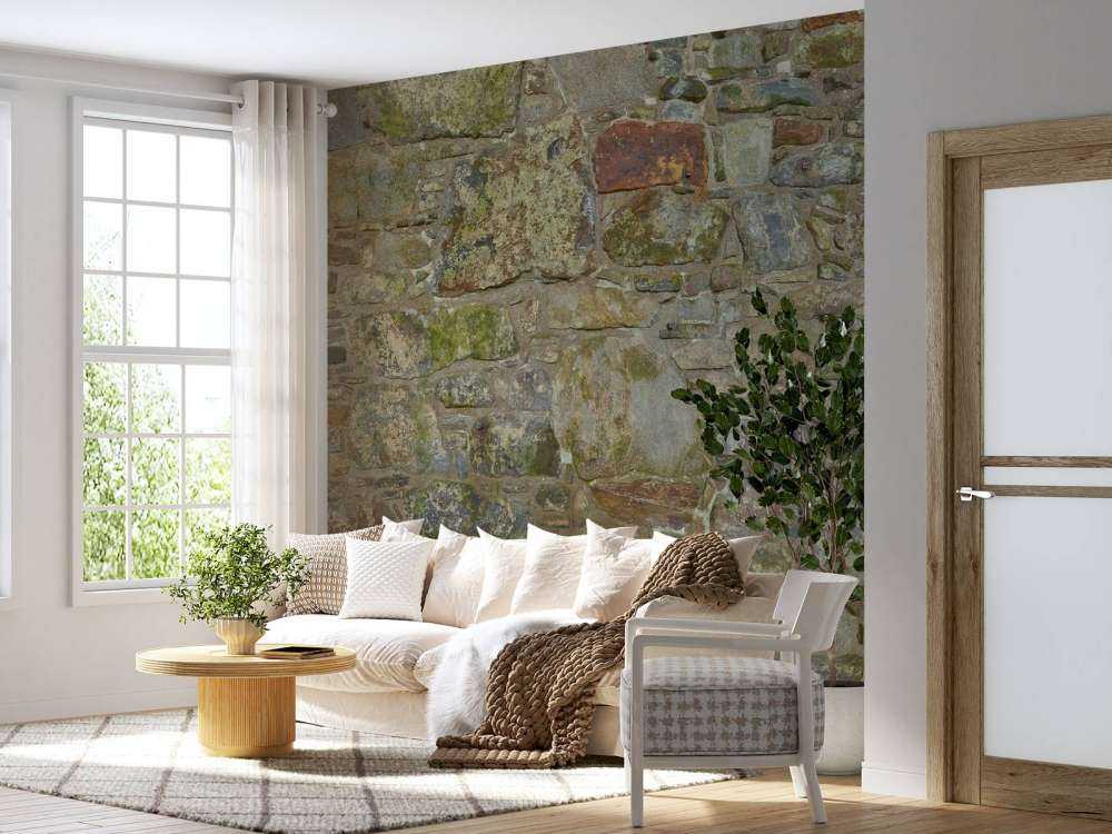 Muro antiguo con musgo