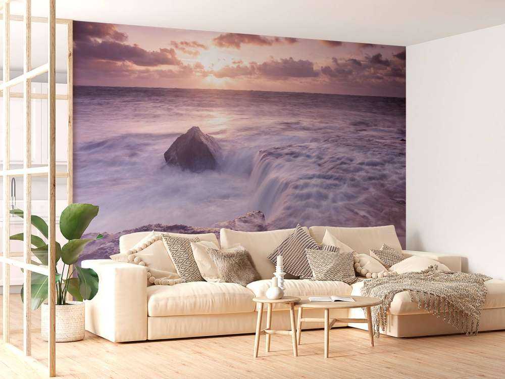 El mar salvaje al atardecer