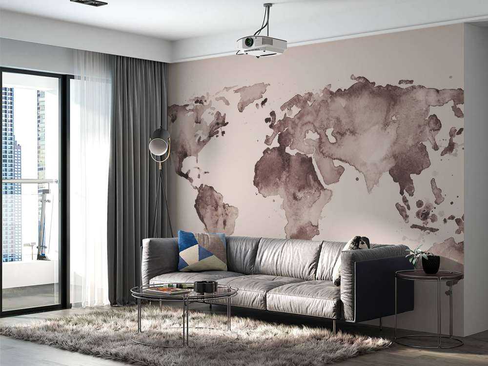 Mapa del mundo en sepia